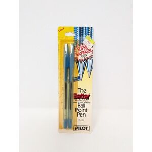 Vintage 90's 2 Pack Pilot Better Ball Point Pen BLUE ink Fine Point HTF Sealed